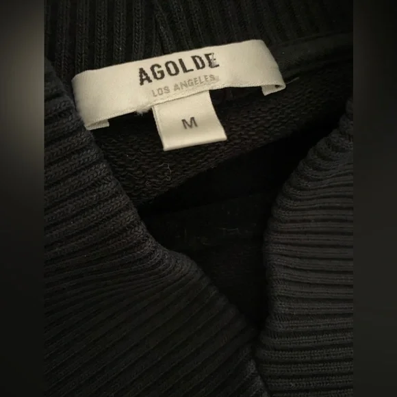 Agolde Sweatshirt Sweater Black Cotton Klara V Neck Minimalist Classic M - Picture 5 of 6